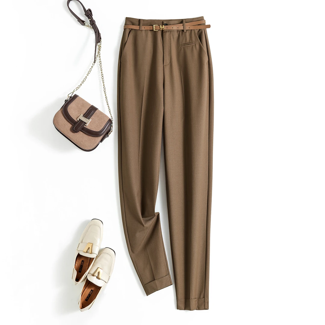 XWI/欣未2025秋季新款时尚休闲百搭简约气质通勤显瘦直筒休闲裤子