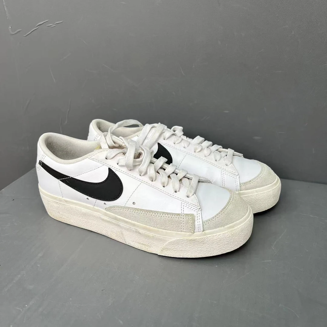 nike blazer 拼接材质 低帮 板鞋 休闲 黑白 38码