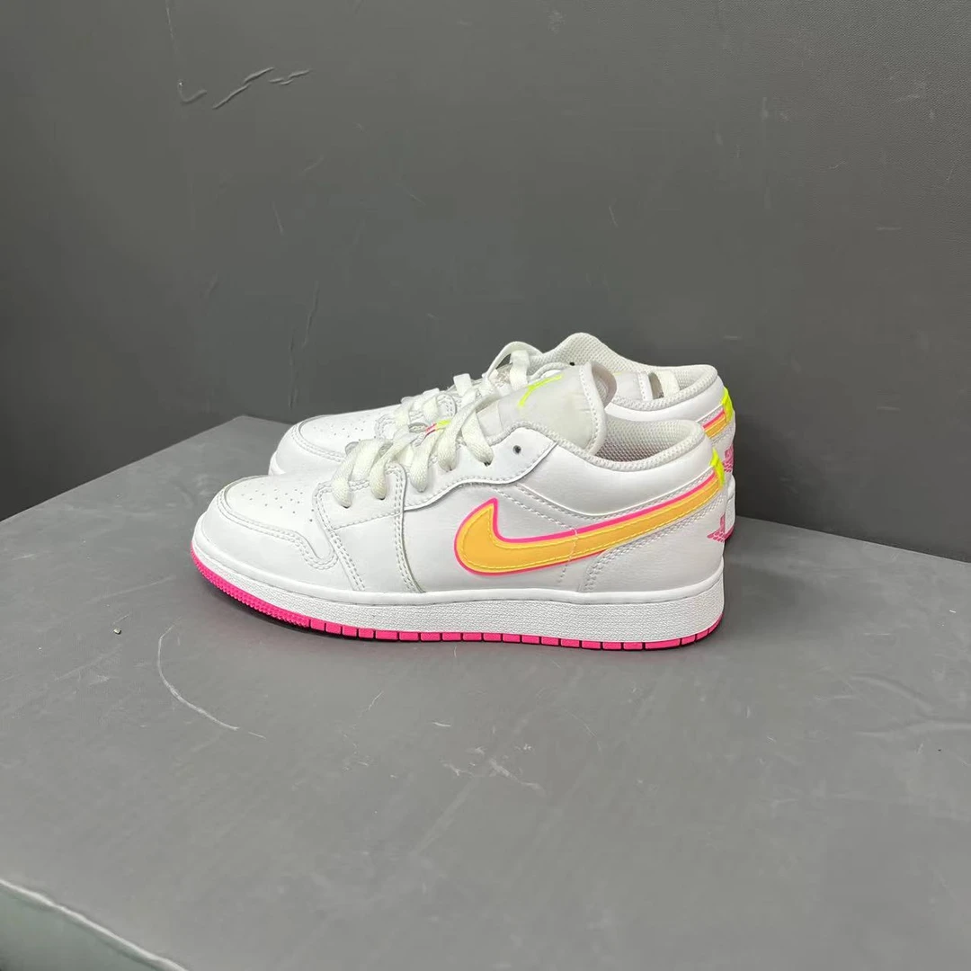 aj1 糖果 低帮 篮球鞋 白黄粉36码