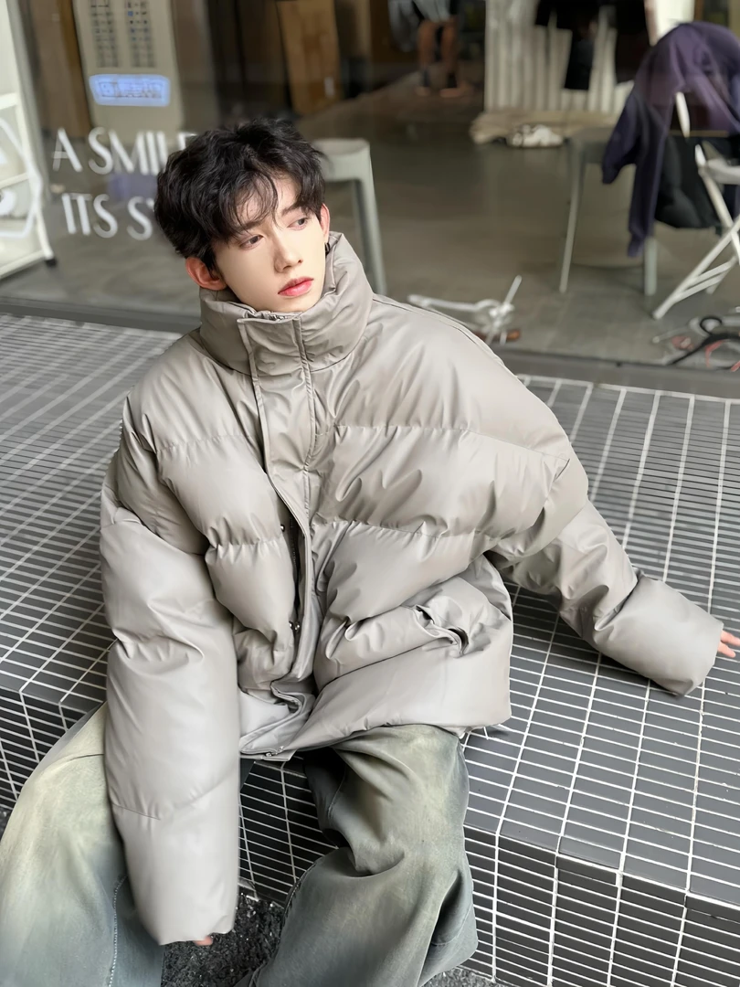 2023冬新款男棉袄时尚休闲百搭宽松保暖棉衣情侣学院立领棉服外套