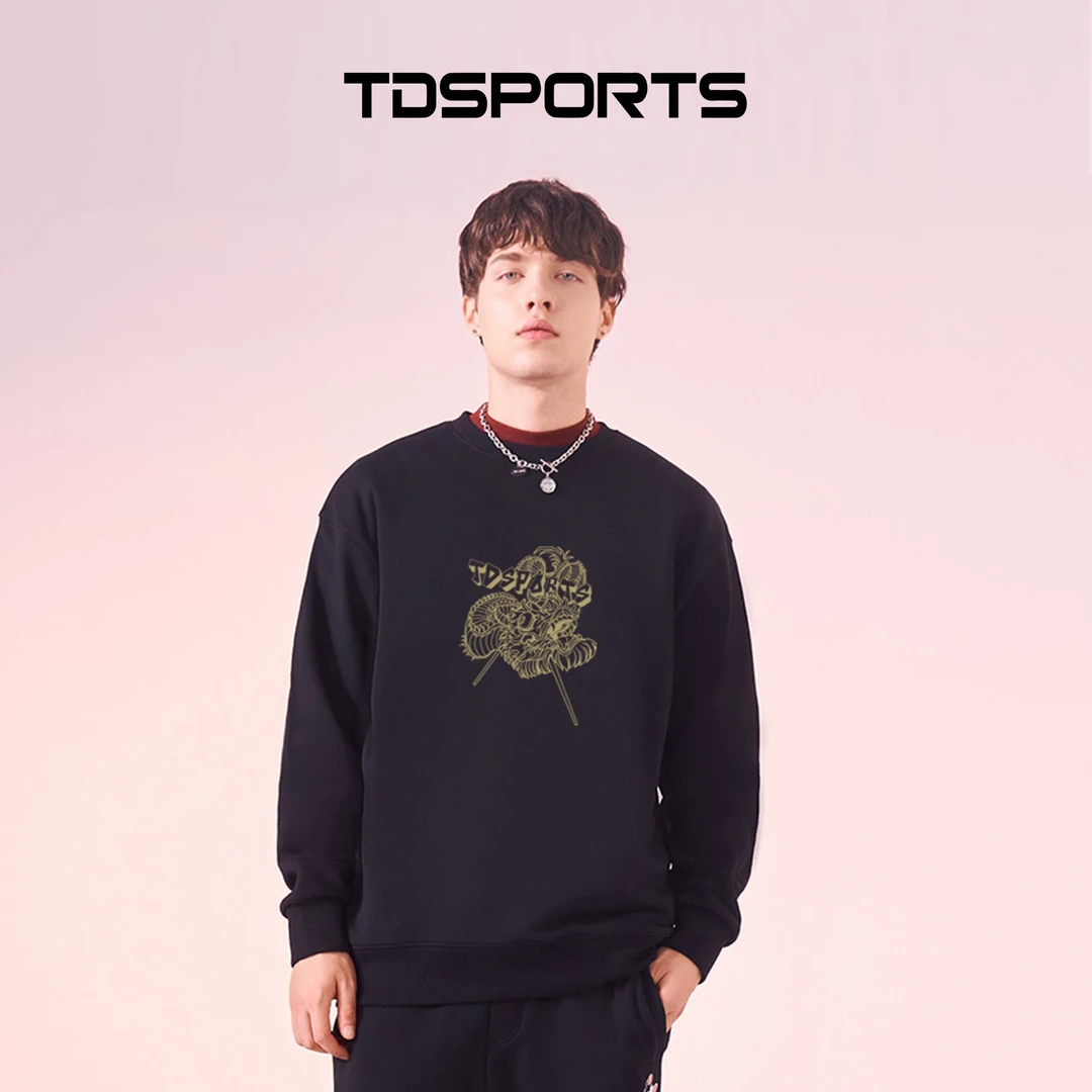 TDSPORTS中国舞龙加厚加绒情侣卫衣&圆领TDS满印情侣卫衣