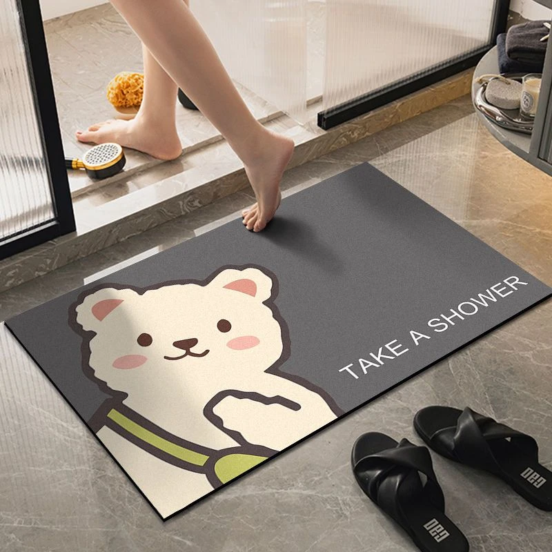硅藻泥浴室卫生间地垫吸水脚垫防滑速干入门厕所玄关耐脏干湿两用