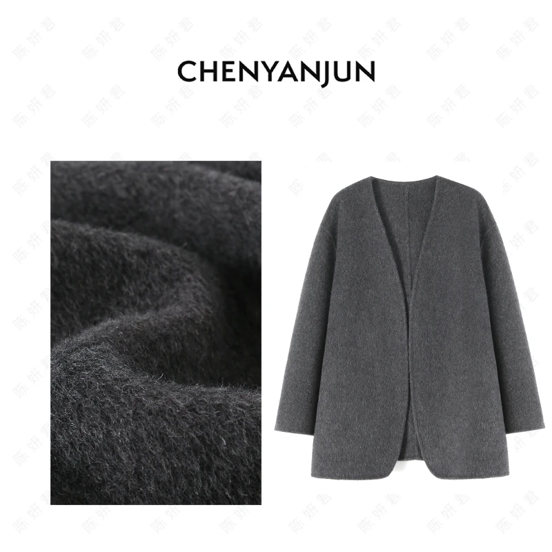 陈妍君【极简风牦牛绒毛呢大衣西服外套】 CYJ01-WWO257-WJ606
