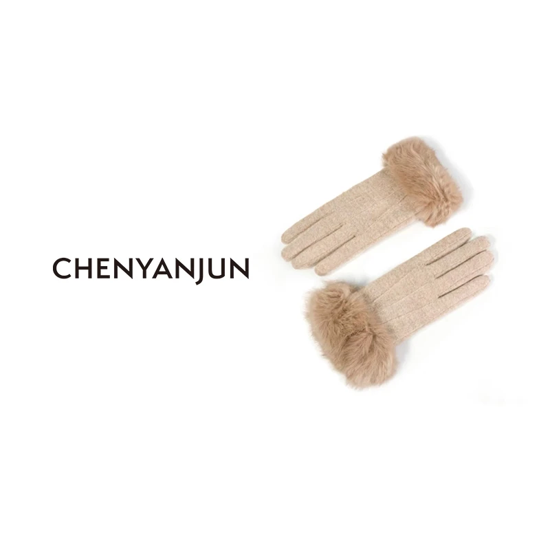CHENYANJUN拼接材质容貌可触屏设计极简风手套CYJ-JJ54-YRTMK