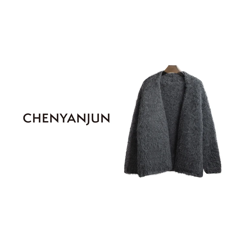 【蒲公英】CHENYANJUN陈妍君毛绒设计感小众针织开衫CYJ-JJ07-01