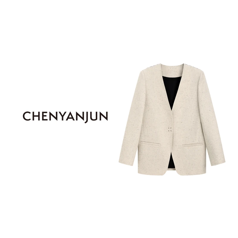 CHENYANJUN陈妍君玉白色极简风小众百搭西装 CYJ01-WWO74-W531