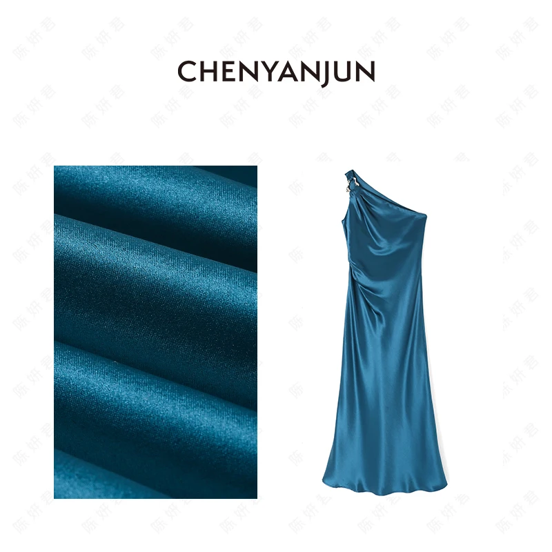 CHENYANJUN立体斜肩微廓形显瘦连衣裙 CYJ02-WWO125-W012