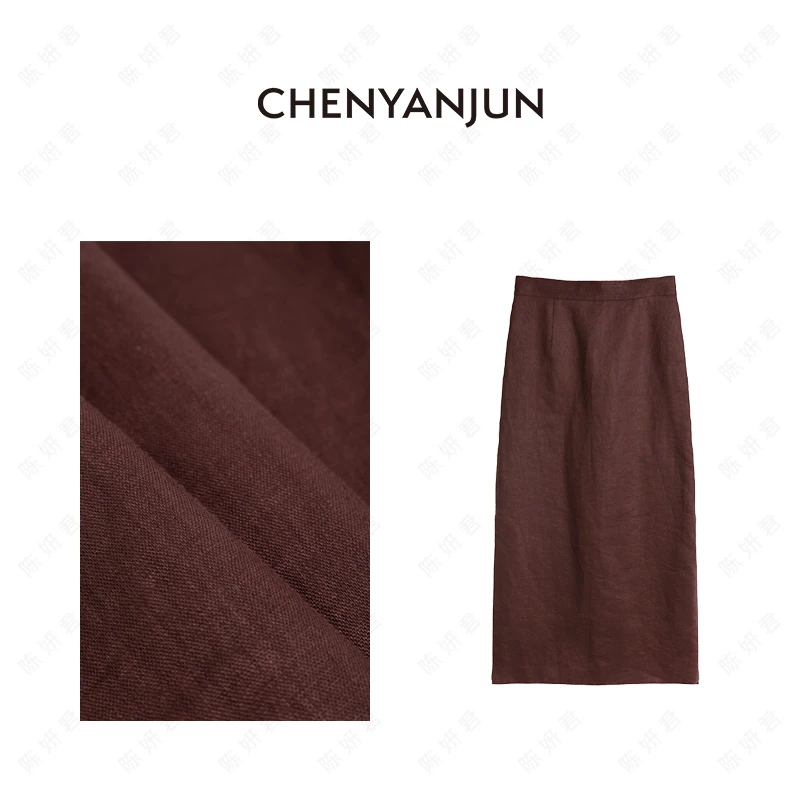 陈妍君CHENYANJUN早秋高级松弛感亚麻西装半裙CYJ-WWO74-W252
