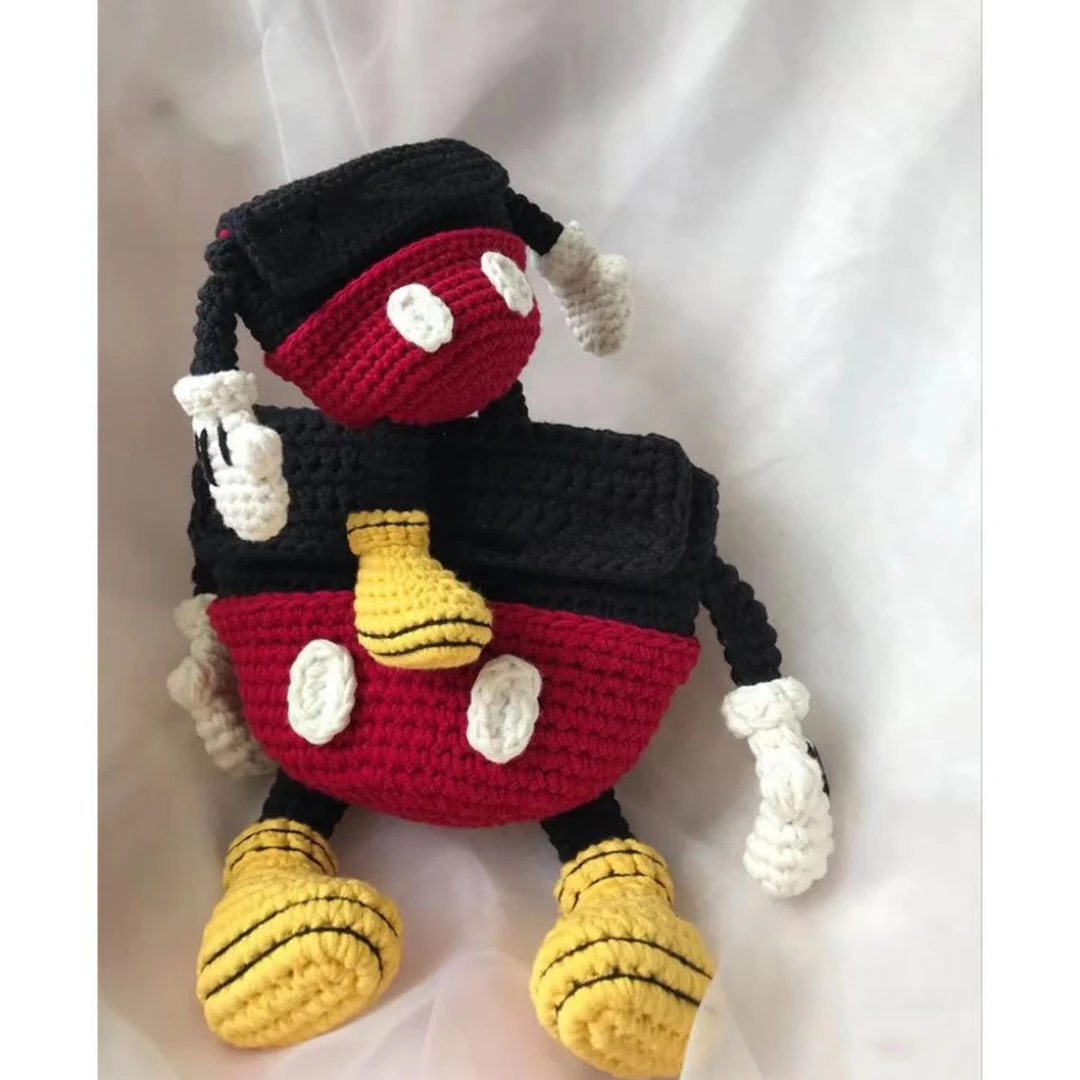 米奇包包编织DIY材料包宝妈解闷手工毛线钩织亲子包包可爱卡通包