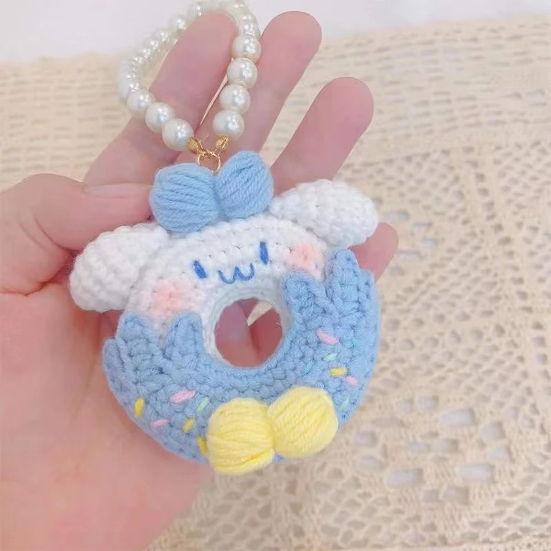手工DIY毛线钩织玉桂狗甜甜圈钥匙扣自制汽车挂件包挂送女友礼物