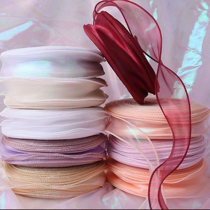 大盘丝带鱼尾纱丝带蛋糕装饰鲜花彩带雪纺花束diy蛋糕彩带包扎花