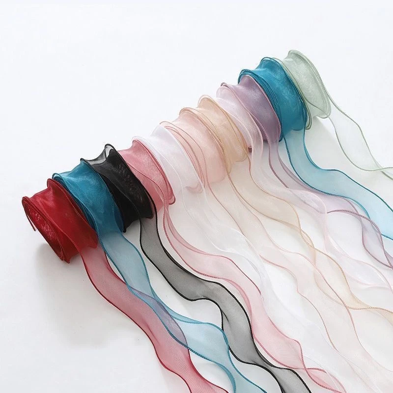 鱼尾纱丝带鲜花包装纱带缎带彩带蕾丝蛋糕盒礼品盒包装卷边纱丝带