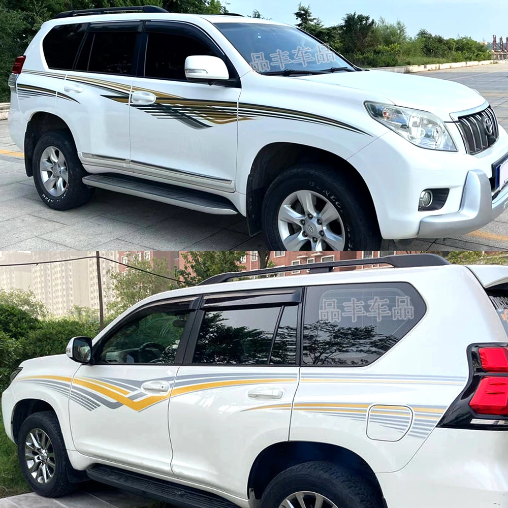适用霸道普拉多拉花车身彩条原厂车贴 丰田10-22款4000/3500/2700
