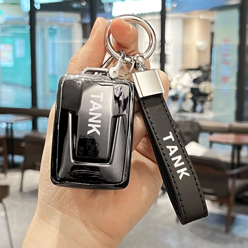 2023款坦克300钥匙套渐变改装全包壳三百越野版赛博坦克500装饰扣