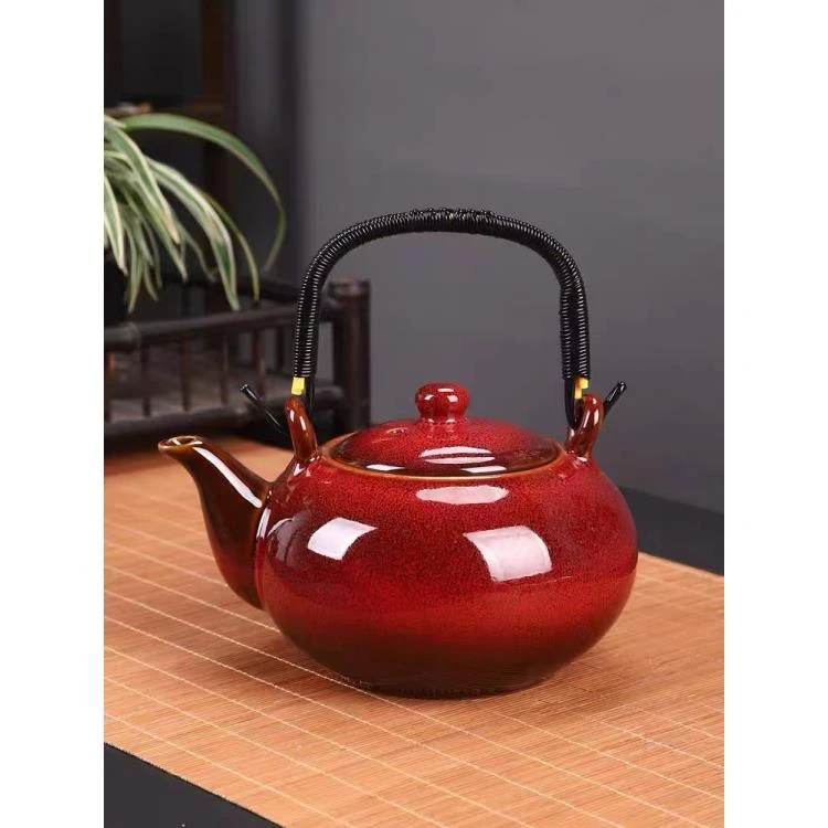 窑变火山岩大容量提梁壶1843