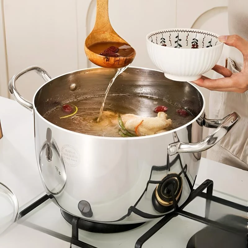 食品级加厚316不锈钢汤锅家用燃气电磁炉2025新款大容量煮粥炖锅