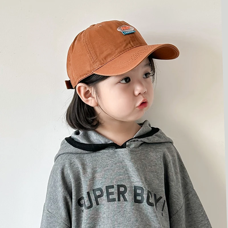 韩版新款儿童帽子潮女童春秋天时尚百搭字母棒球帽小孩男童鸭舌帽