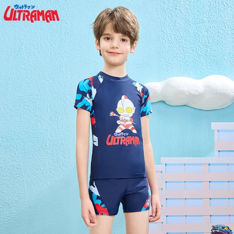经典奥特曼儿童泳衣夏新款中大童男孩青少年游泳衣专业游泳套装