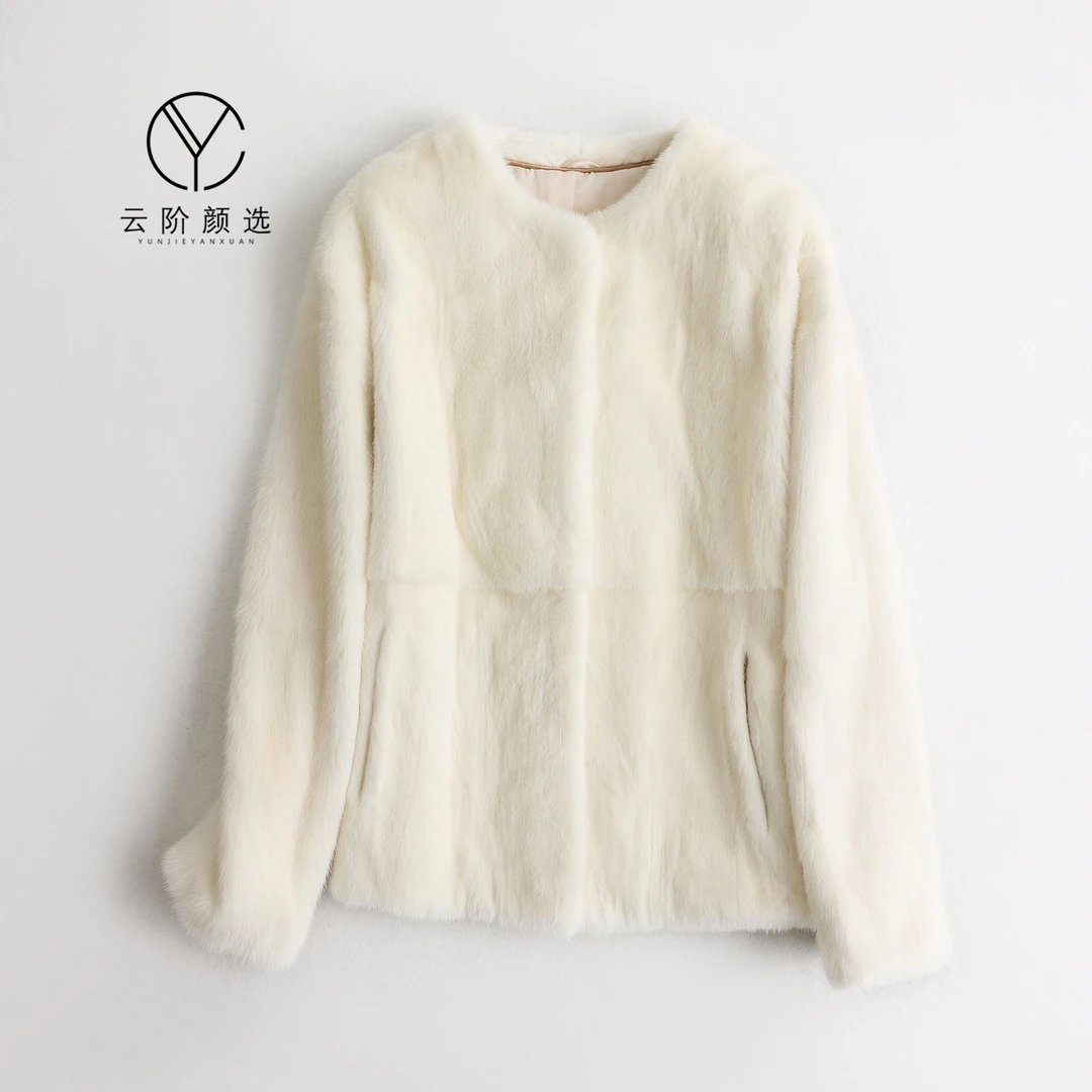 云阶颜选-YJYX高端圆领短款水貂皮草MST-2213