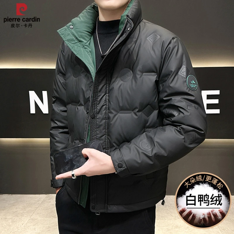 皮尔卡丹冬季休闲立领羽绒服男士短款时尚潮流休闲保暖帅气外套