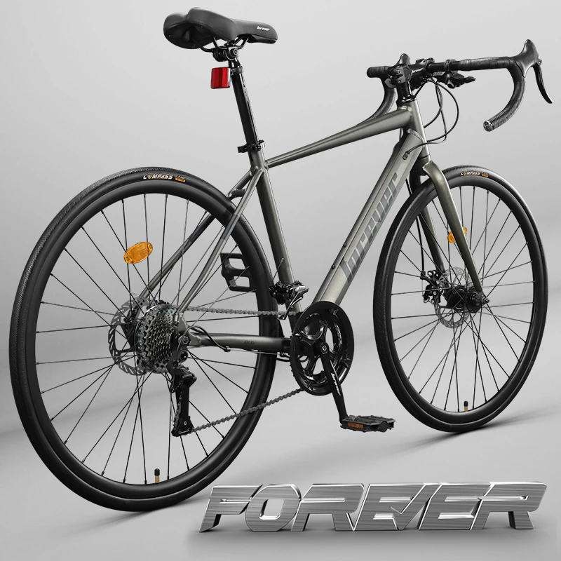 永久铝合金公路车自行车竞速级变速碟刹弯把男女成人单车FS-100