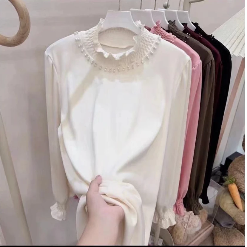 XIE6 韩版钉珠气质上衣3696