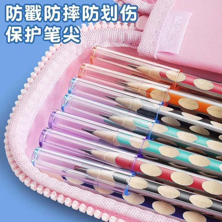 铅笔笔帽小学生笔尖保护套三角六角杆鼻盖儿童学习文具用品笔类
