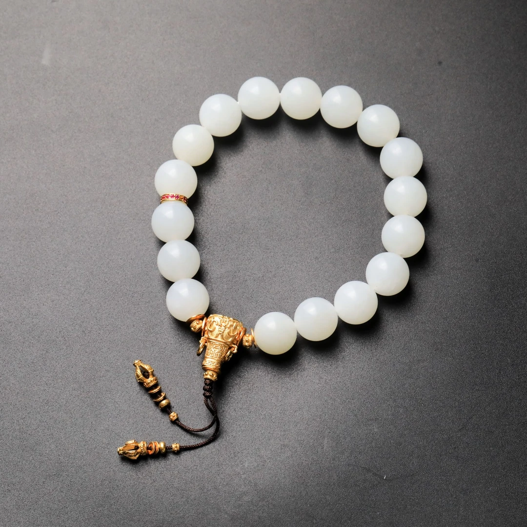 【竞拍】和田毕业级羊脂白时来运转手串12mm 66231122-01-diy2