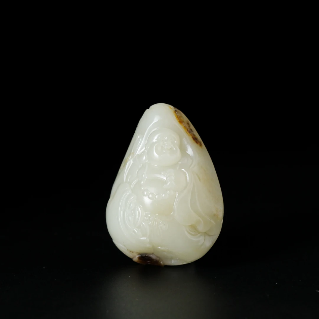 和田玉雕刻-弥勒项坠（匡一作品）约36*48*19mm约44.5g 11241203-09