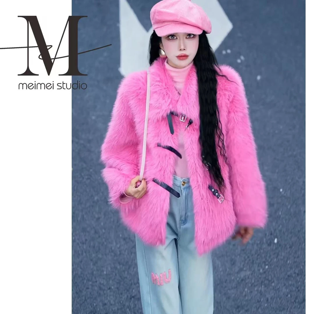 冬季设计师秋冬潮流百搭轻奢环保毛毛外套1031-31061486