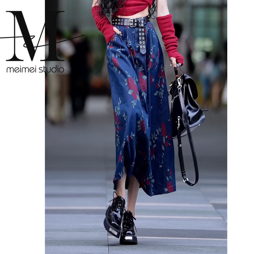 意模【MEIMEI STUDIO】 欧货新款百搭时尚牛仔半身裙617-60860173