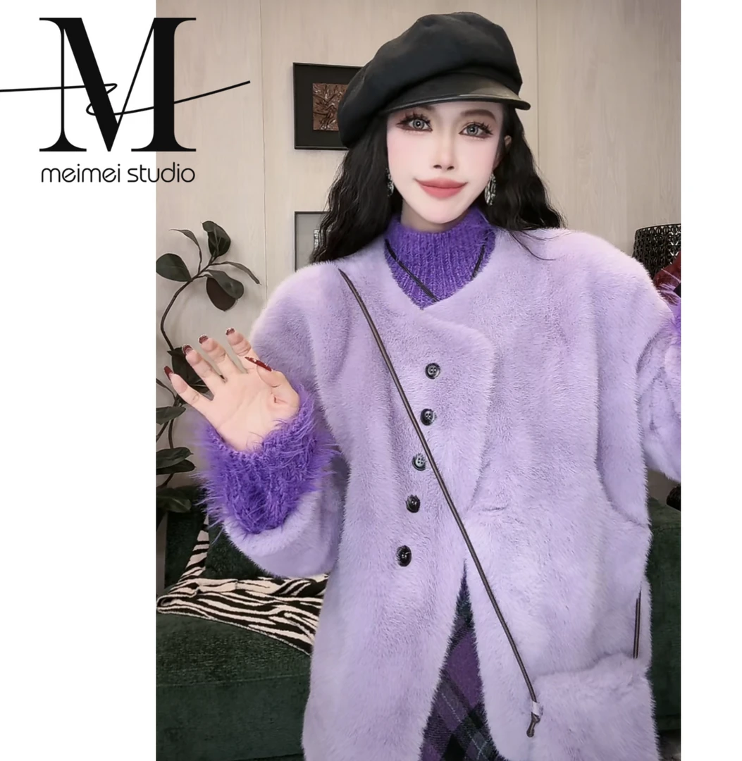 冬季设计师秋冬潮流百搭包包毛毛外套789-31161768