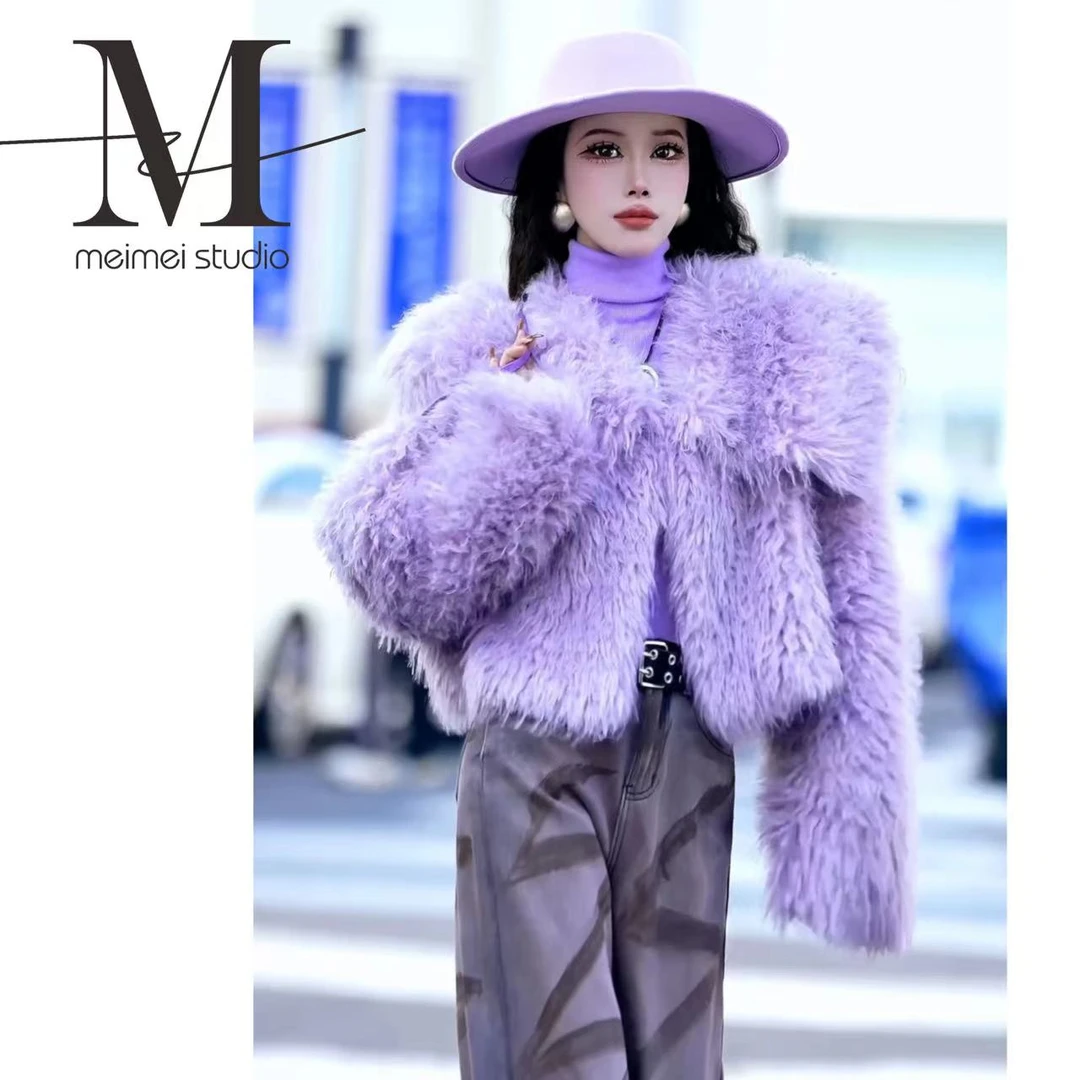 秋季设计师秋冬潮流百搭重工毛毛外套1031-31061239