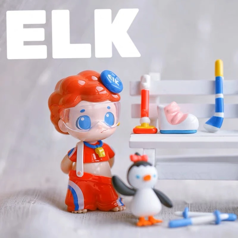 elk 冰雪竞技系列盲盒礼物潮玩手办桌面摆件可爱公仔