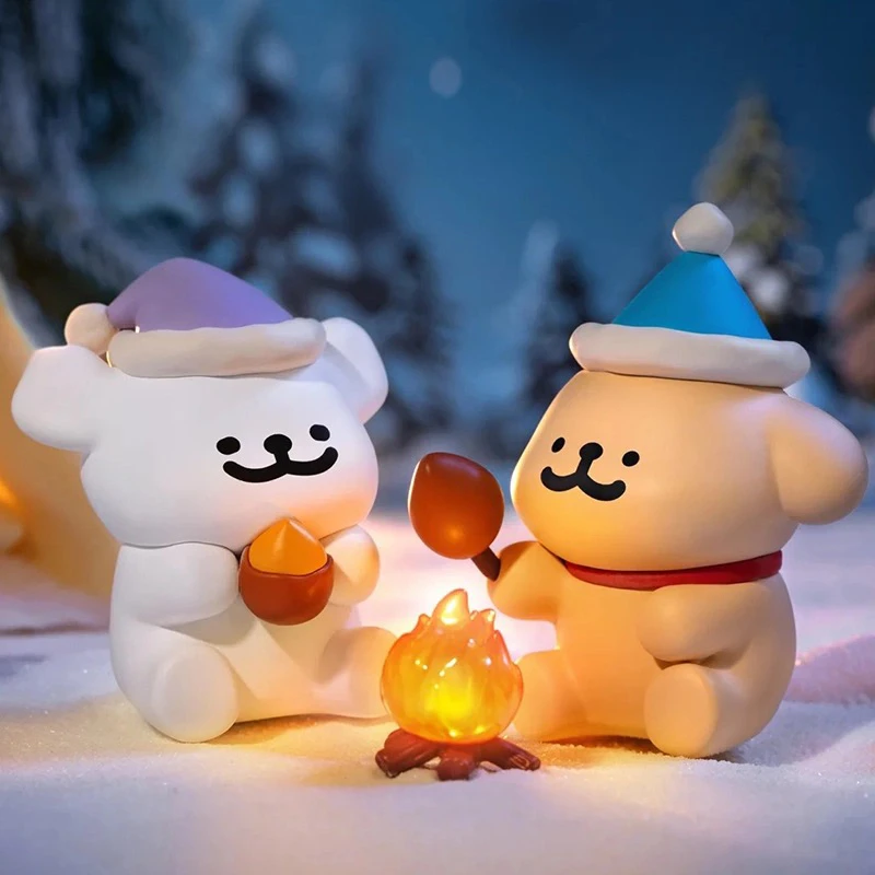 线条小狗拥抱暖暖盲盒可爱潮玩手办圣诞礼物公仔摆件