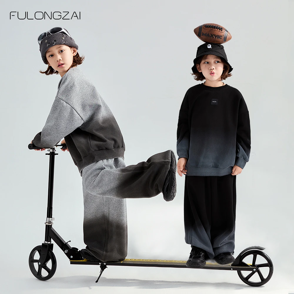 星曜童装2024秋季男女童新款中大童宽松儿童韩版套装