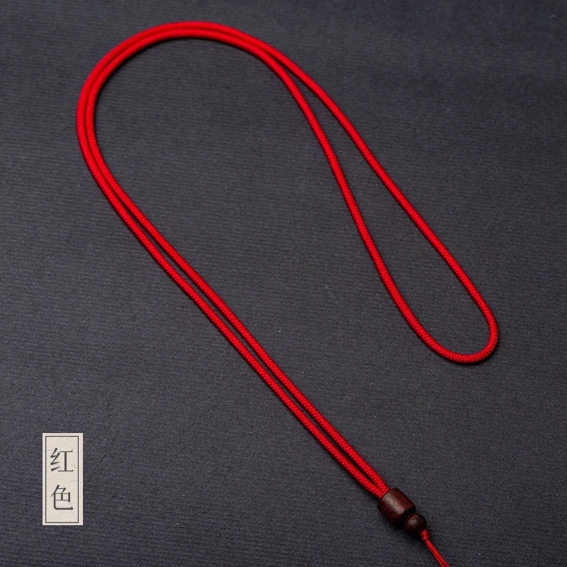 红色半成品玉石红绳吊坠绳本命年男女吊坠挂绳小檀木珠套头项链绳