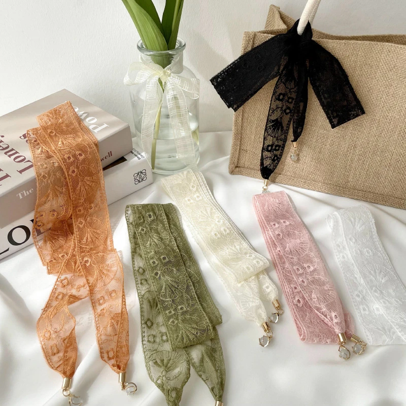 韩国ins复古蕾丝长条丝巾女春夏百搭装饰飘带法式发带多功能腰带