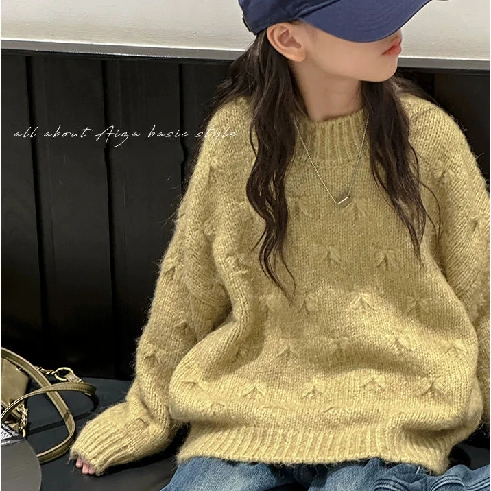 童装女童冬季毛衣儿童针织加绒加厚打底衫2023秋季新款女大童线衣