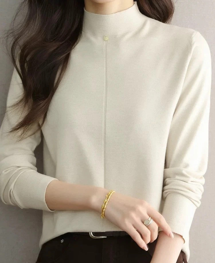 时尚气质修身半高领打底上衣