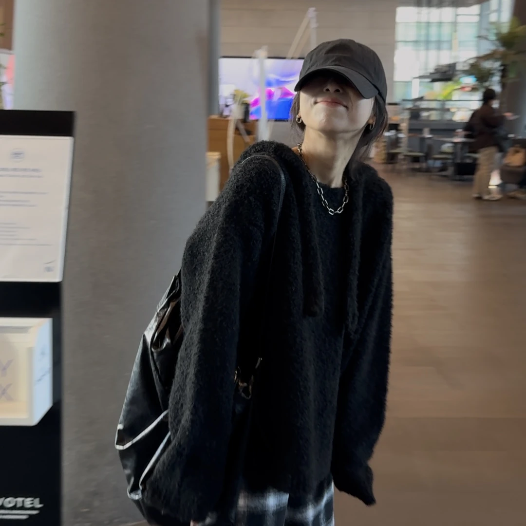 ｛귤 언니｝la自留慵懒卷毛毛衣