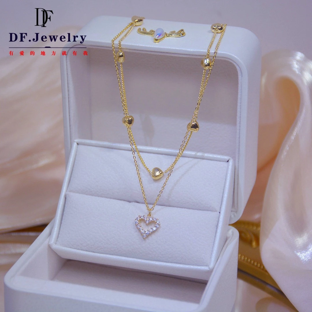 DF.Beauty 钛钢项链 日韩叠戴爱心项链轻奢高级感百搭颈链女气质