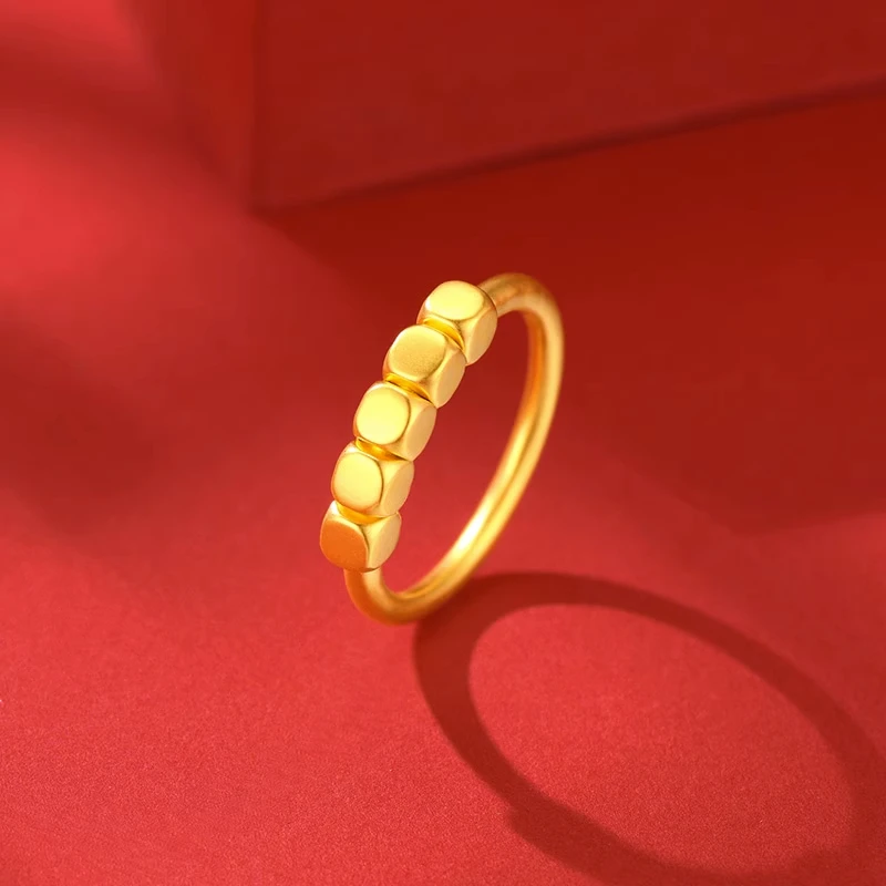 钛钢戒指 不掉色方糖素圈小戒指女时尚百搭饰品轻奢ins浪漫七夕礼