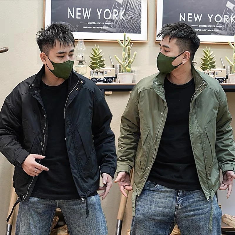 冬季阿美咔叽美式MA1飞行立领工装休闲户外百搭加棉加厚棉服外套