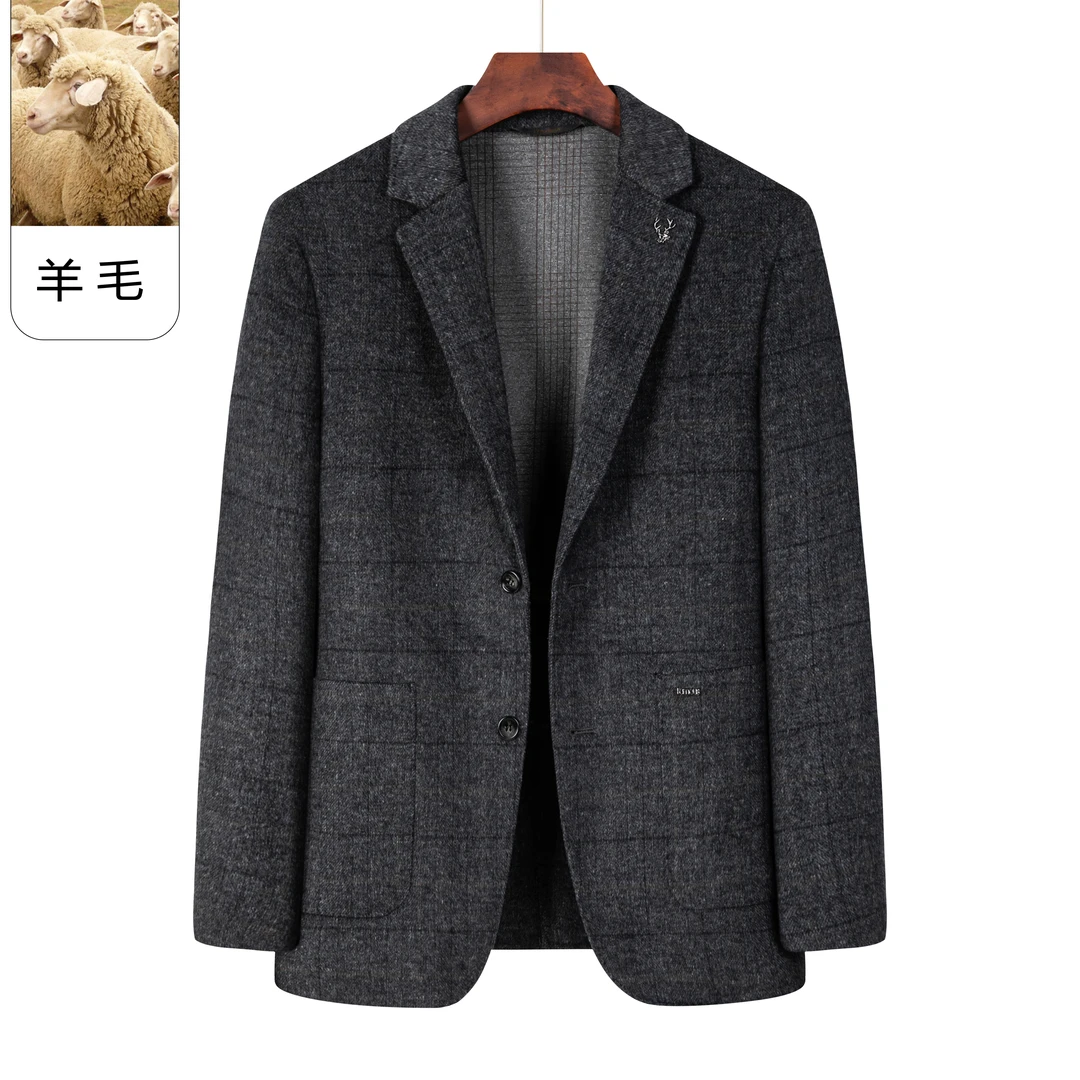 【北部庄园】男士春款商务西装休闲经典格纹双面呢男西服外套/88232