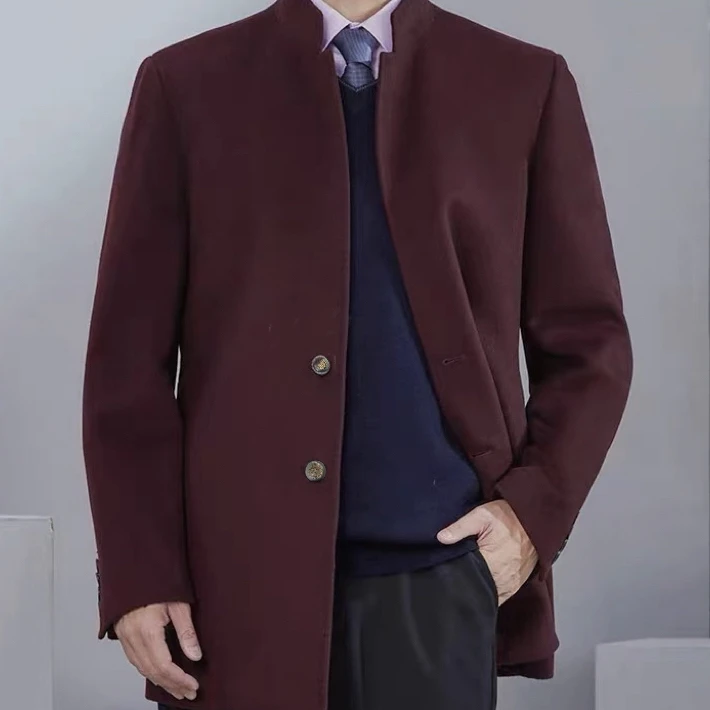【北部庄园】春款男士商务休闲百搭气质纯色中山装大衣外套/88108