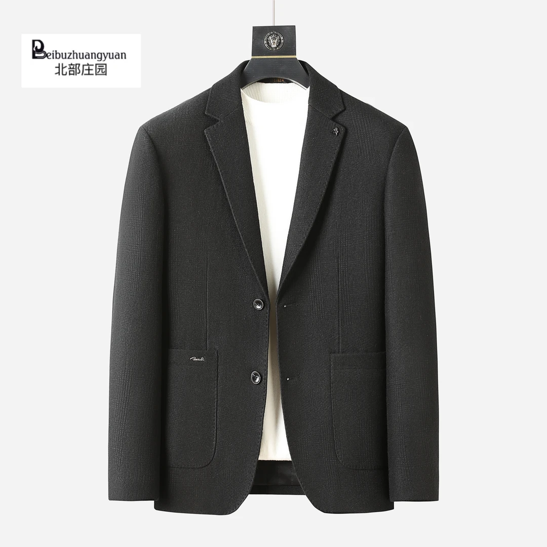 【北部庄园】男士商务百搭休闲免烫轻奢简约平驳领西装/2315