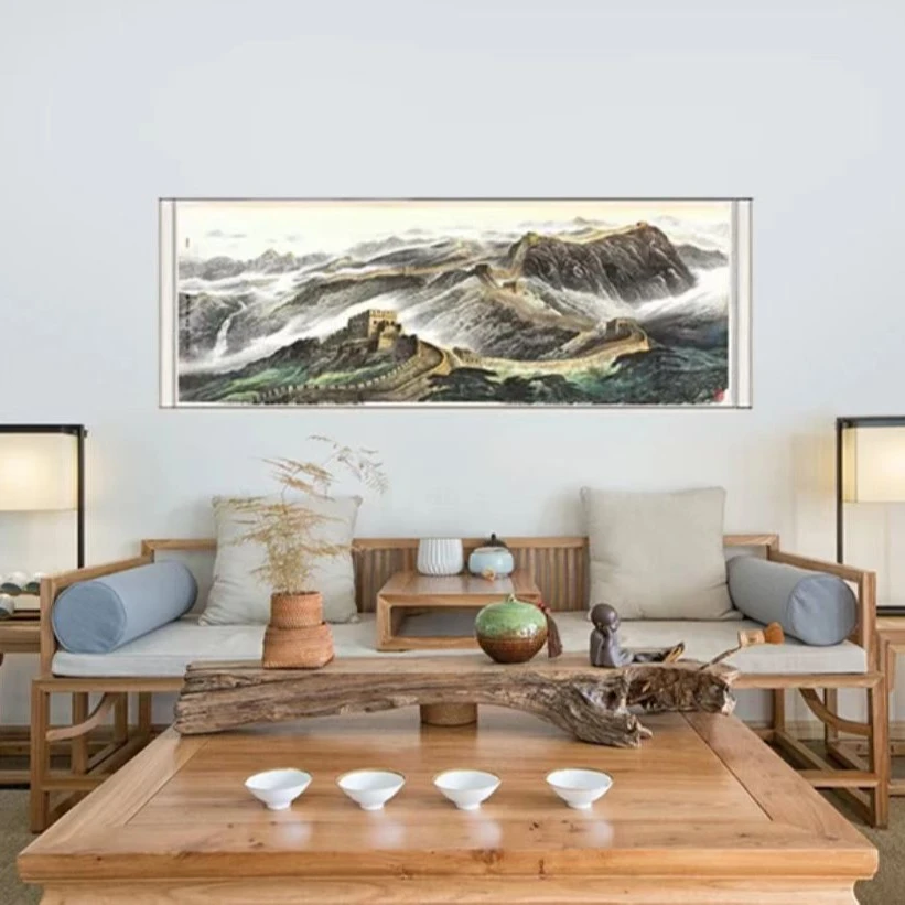 国画《长城》新中式横幅卷轴高档装裱挂画