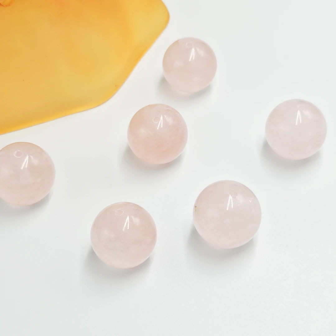 【花嫁】天然粉水晶  单珠 diy 多样性发一