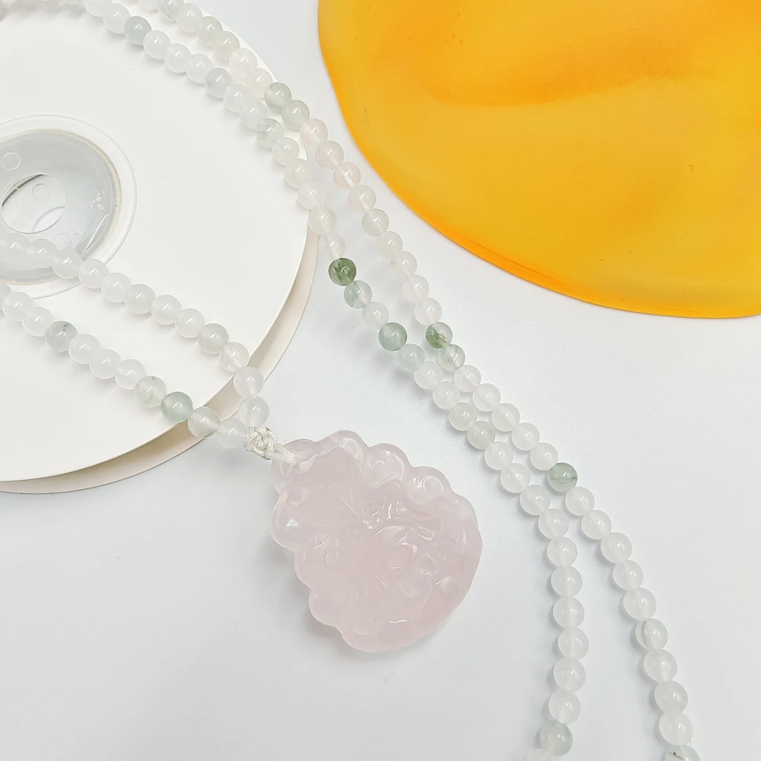 【凤九项链】天然粉水晶凤九天山翠项链毛衣链  多样性发一